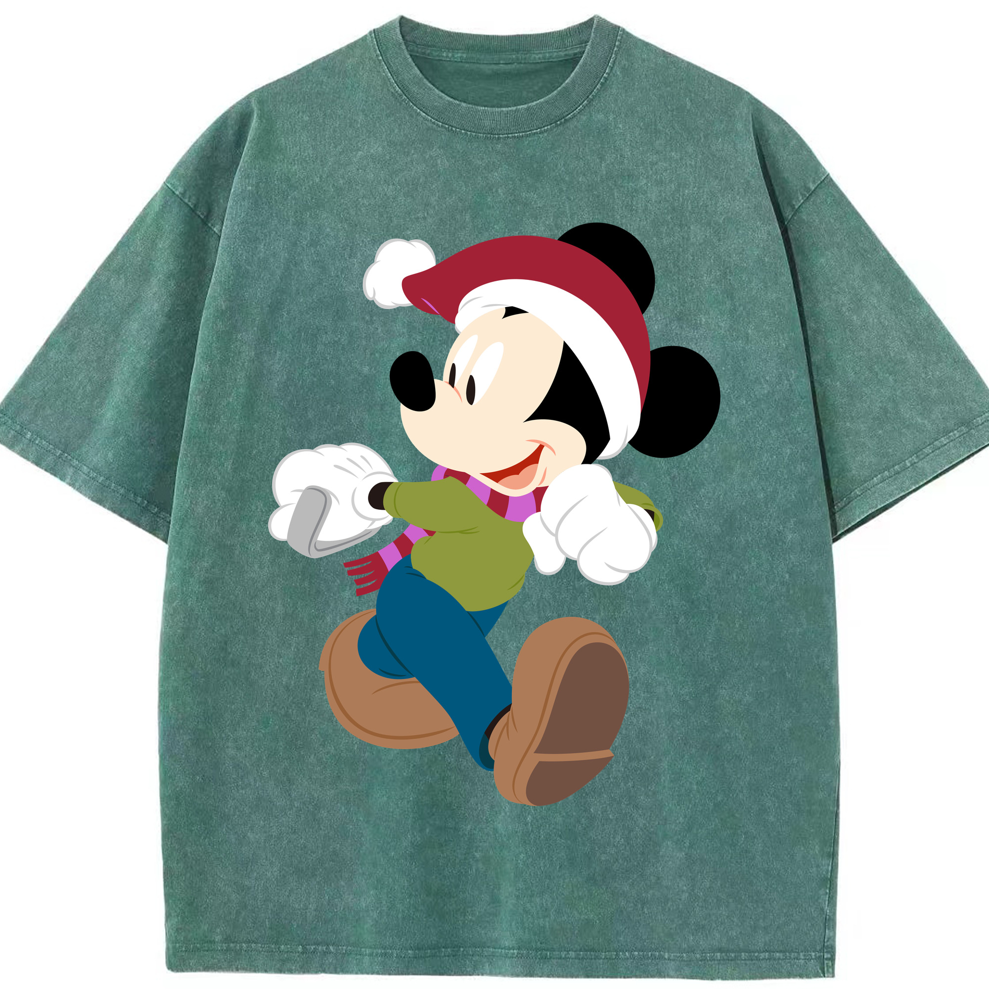 （画像用） ミッキーマウス Mickey Mouse 綿100% ヴィンテージ風 半袖Tシャツ（フロントプリント）